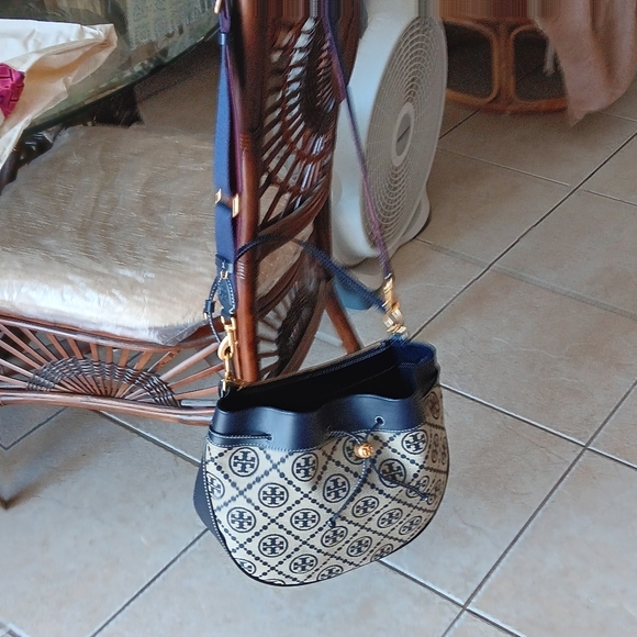 Tory Burch Blue and Grey Ish Shoulder Bag NWT" - Picture 7 of 7